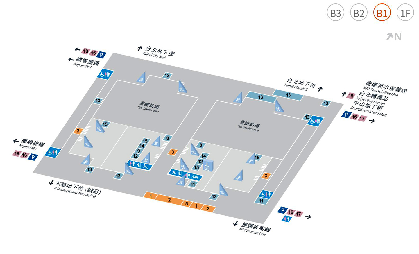 高鐵台北站平面圖 台北車站台鐵入口 台北車站轉高鐵 台灣出行資訊網站